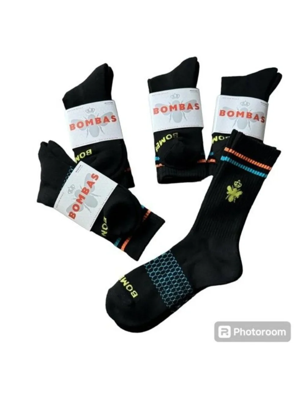 Bombas socks multicolor sz‎ medium calf unisex mens women Honeycomb arch support